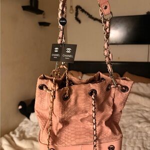 Source Unknown Blush Pink Python Shoulder Bag
